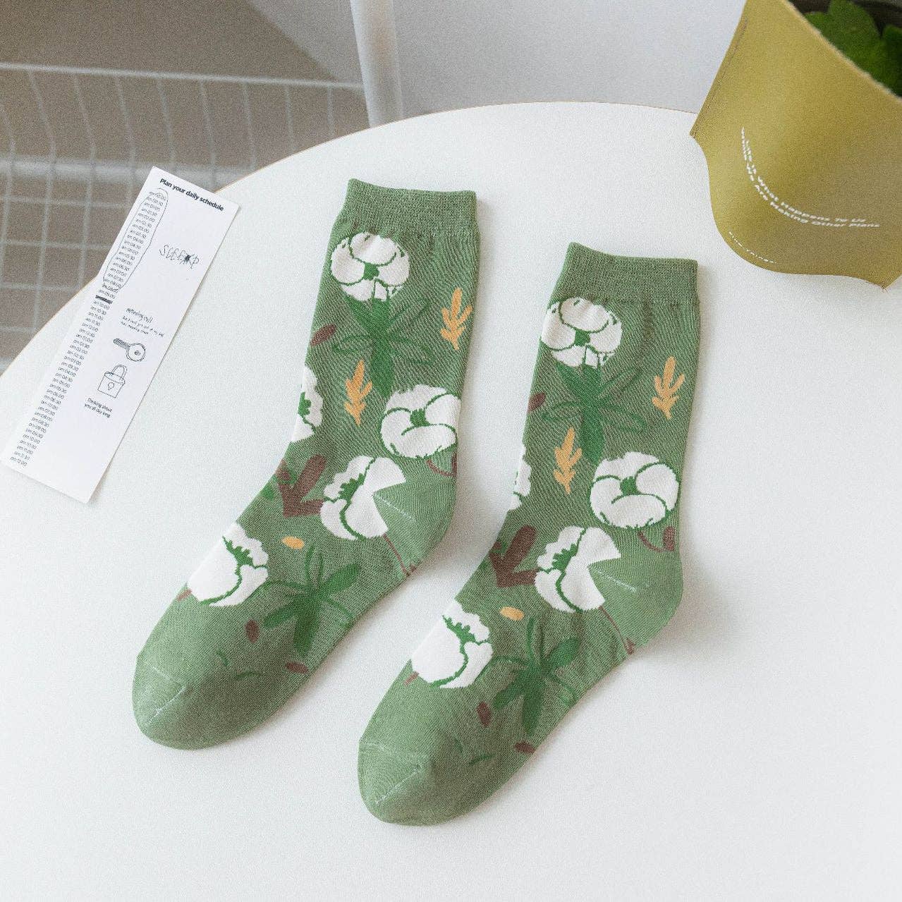 Green Crew Socks