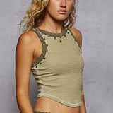 Contrast Knit Tank Top