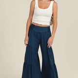 B3690-ASIS WIDE LEG PANTS WITH V YOKE WAIST BAND