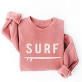 "SURF" & Surfboard Graphic Sweatshirt