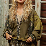 Floral Panel Knit Hoodie