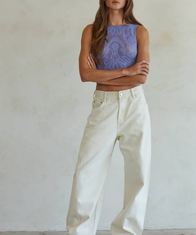 See-Through Jacquard Tank Top