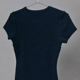 "AMERICAN CLASSIC" ROUND NECK CONTRAST DETAIL BABY TEE