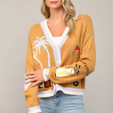 GOLF EMBROIDERED PATCH CARDIGAN LW2119