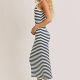 Sleeveless Round Neck Ribbed Sweater Dress