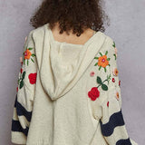 Thick Striped & Floral Zip-Up