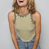 Contrast Knit Tank Top