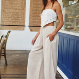 Wide Leg Cotton Gauze Pants