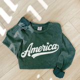 AMERICA Mineral Washed Long Sleeve Graphic