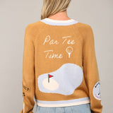 GOLF EMBROIDERED PATCH CARDIGAN LW2119