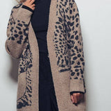 Animal Jacquard Long Knit Cardigan