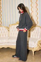 USA Flag Patch Wide Leg Pants