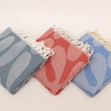 Turkish Cotton Towel with Whale Motif – Spa, Bath or Travel