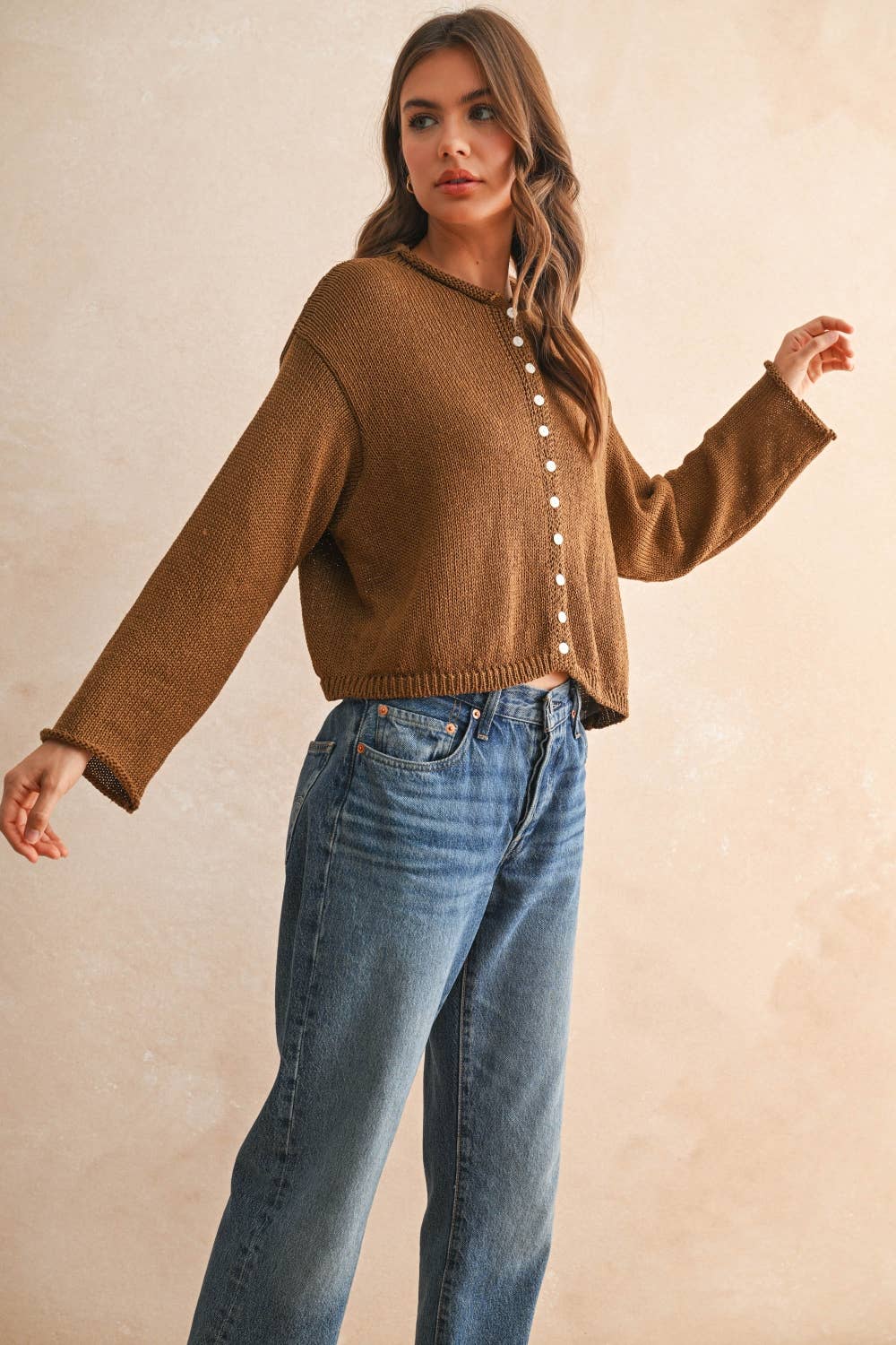 Lightweight Button Front Cardigan