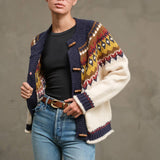 Nordic Pattern Toggle Knit Cardigan - RSW1093