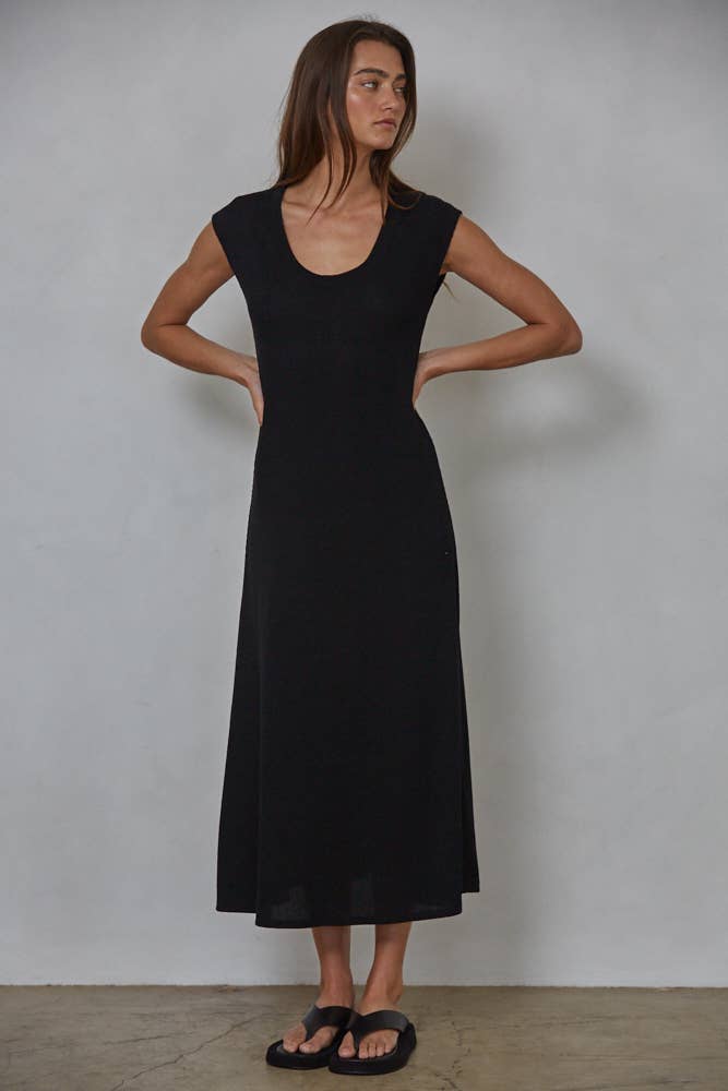 Knit Ribbed Cap Sleeve Dress