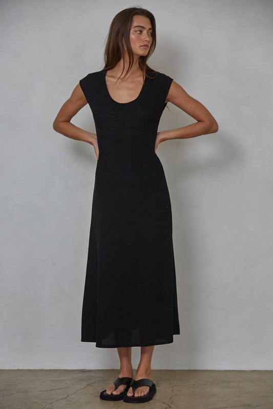 Knit Ribbed Cap Sleeve Dress