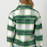 60367 Plaid Printed Jacket