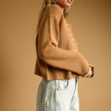 J7541   BUTTON FRONT EASY KNITTED CARDIGAN