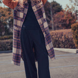 Plaid Patchwork Longline Coat