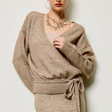Wrap Knit Cardigan Sweater