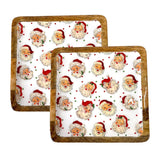 10" Santa Square Tray with Dots (case of 2) H-213