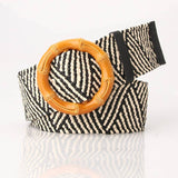Boho Women's imitation straw wide elastic deco belt