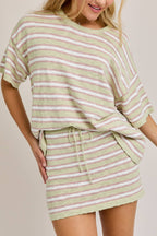 Oversize Sweater Top With Mini Skirt Set