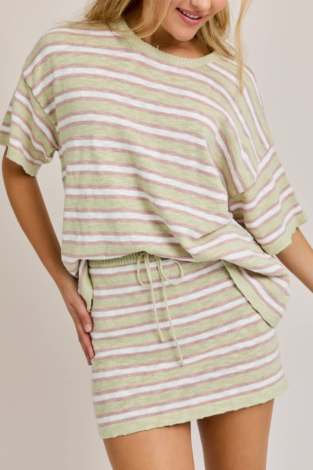 Oversize Sweater Top With Mini Skirt Set