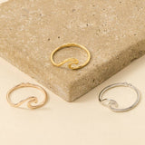 Gold Dipped Wave Cutout Adjustable Ring