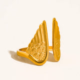 Silvane 18K Gold Non-Tarnish Angel Wing Ring