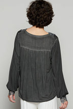 Floral Crochet Lace Detail Blouse