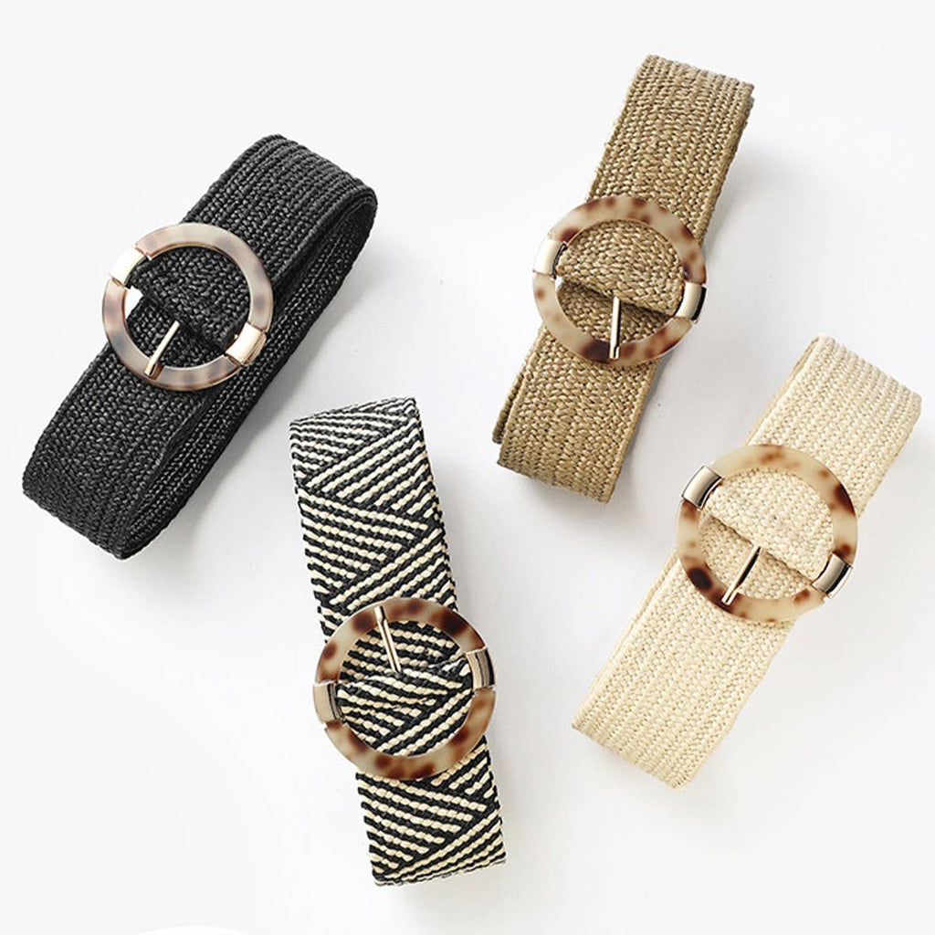 Cotton Linen Plastic Buckle Chunky Belt