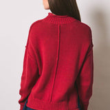 MOCK NECK KNIT SWEATER TOP