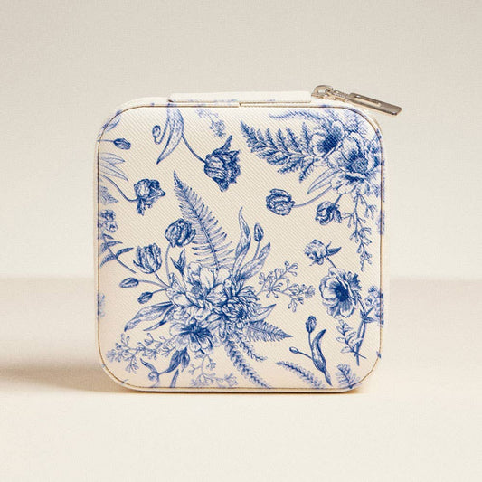 Flower Pattern Portable Jewelry Box