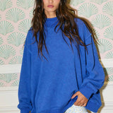IT2594-3 | Vintage Wash Print Oversized Sweatshirt
