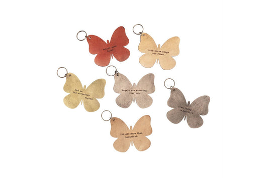 Leather Butterfly Keychains