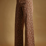 P4663ST   FLORAL PRINT STRETCHED PANTS