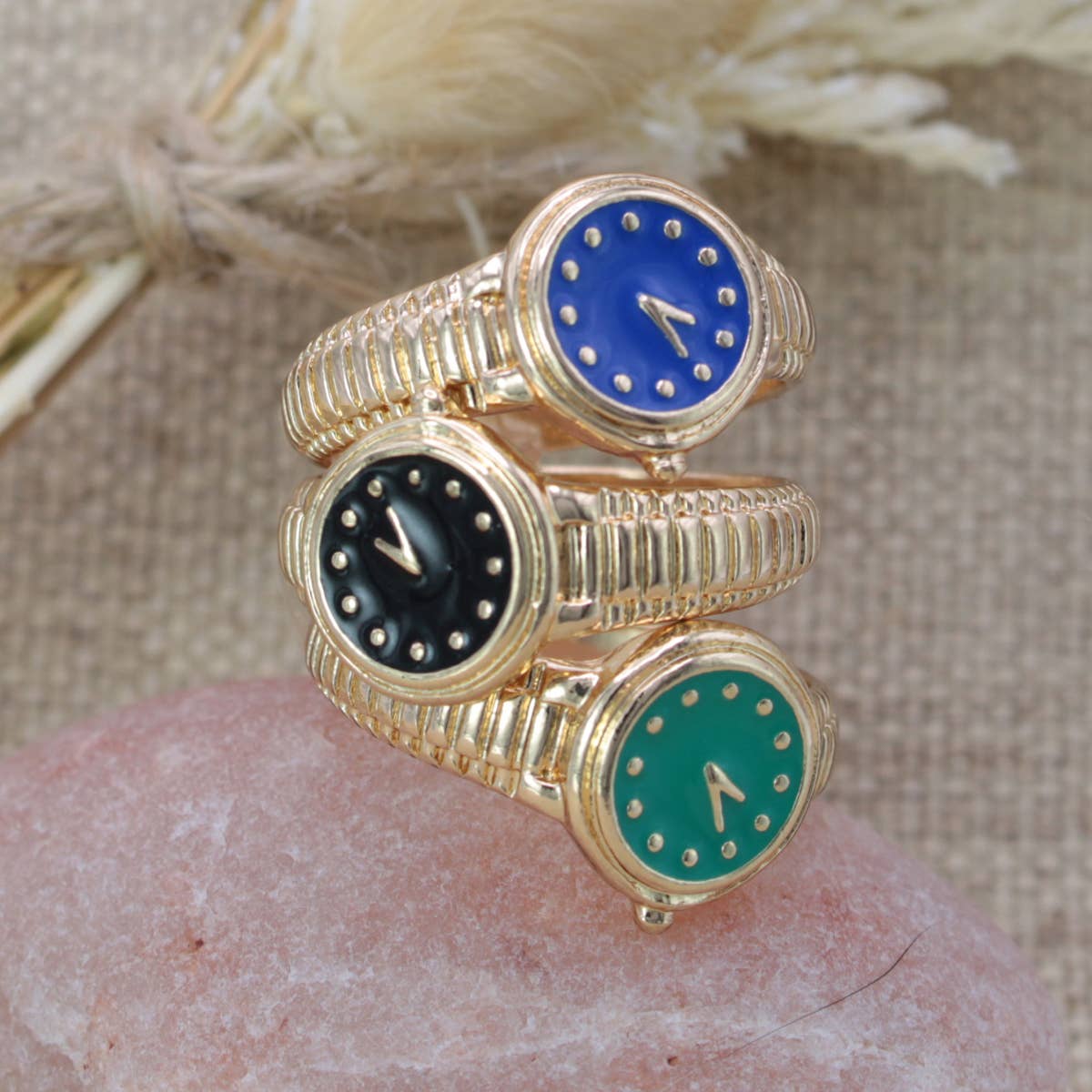 Fashion Time Faux Watch Gold Ring