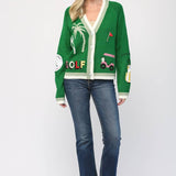 GOLF EMBROIDERED PATCH CARDIGAN LW2119