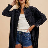 Garment Washed Corduroy Duster Jacket