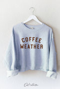 "COFFEE WEATHER" Cropped Sweatshirt