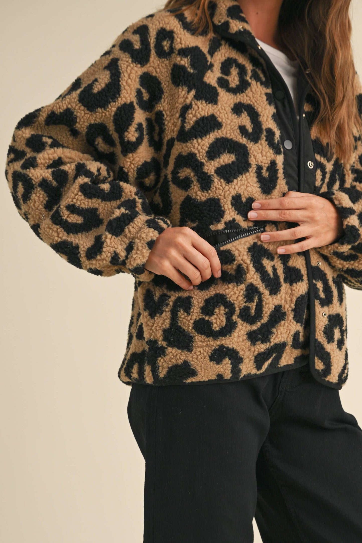 Leopard Print Sherpa Jacket