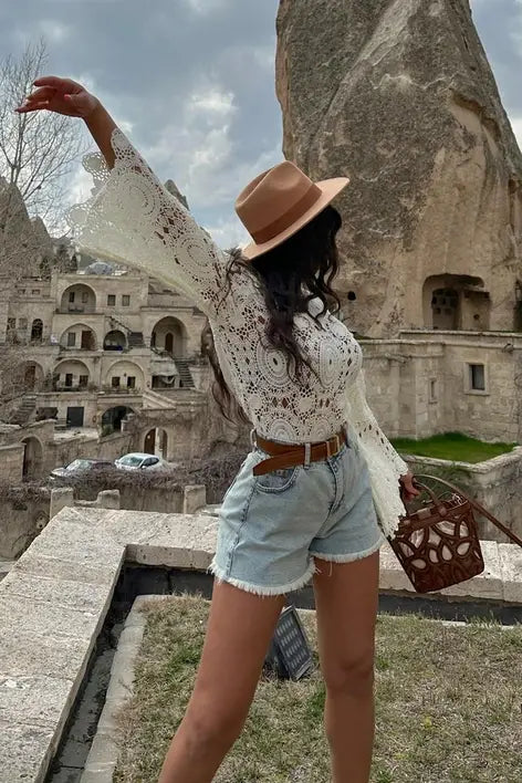 Cream Bell Lace Blouse