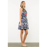 Tassel Tie Sleeveless Floral Dress