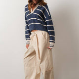 Marina Navy Blue V-Neck Pullover