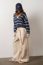 Marina Navy Blue V-Neck Pullover