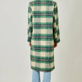 61234 Plaid Long Coat