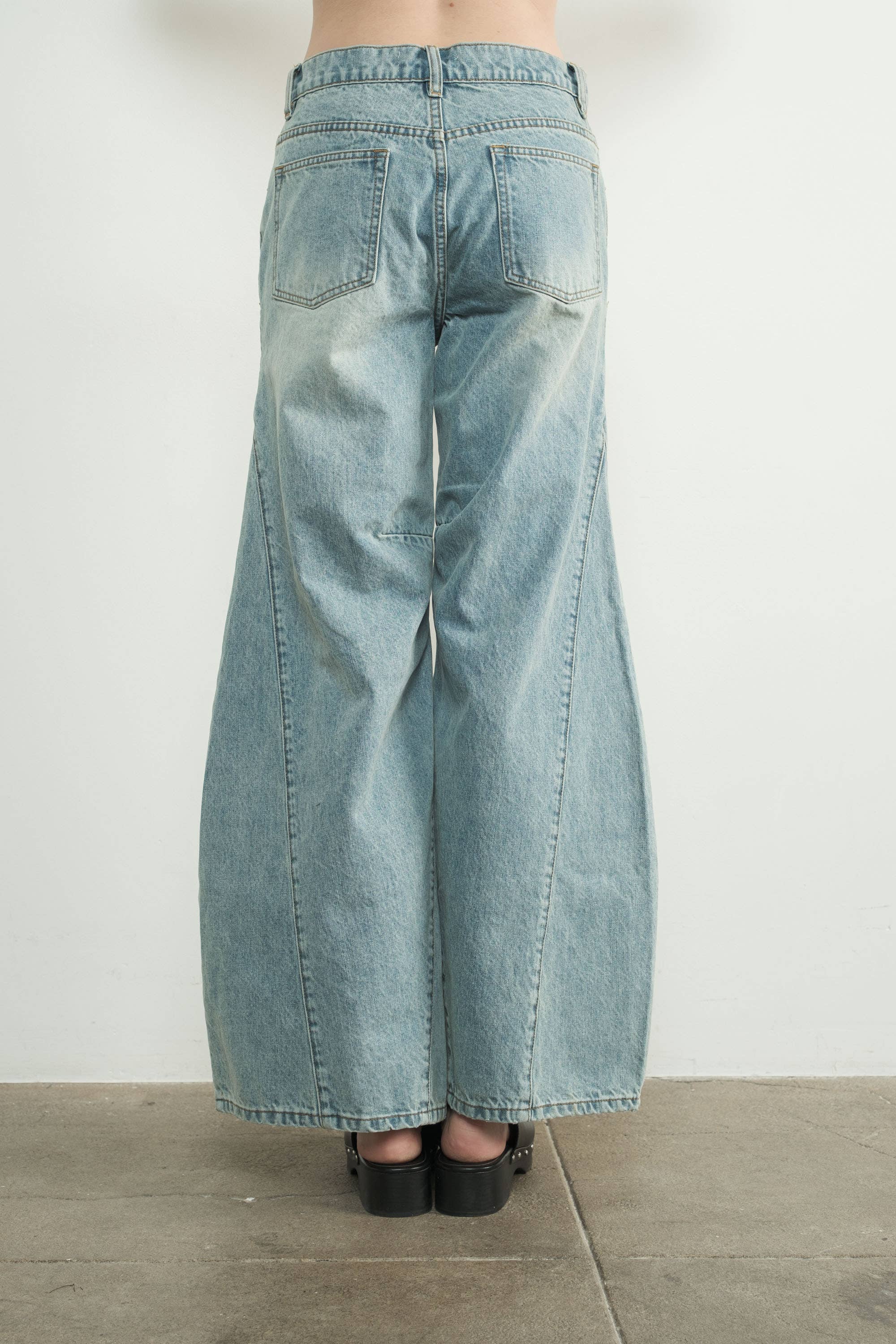 Vintage Washed Low-Rise Jeans