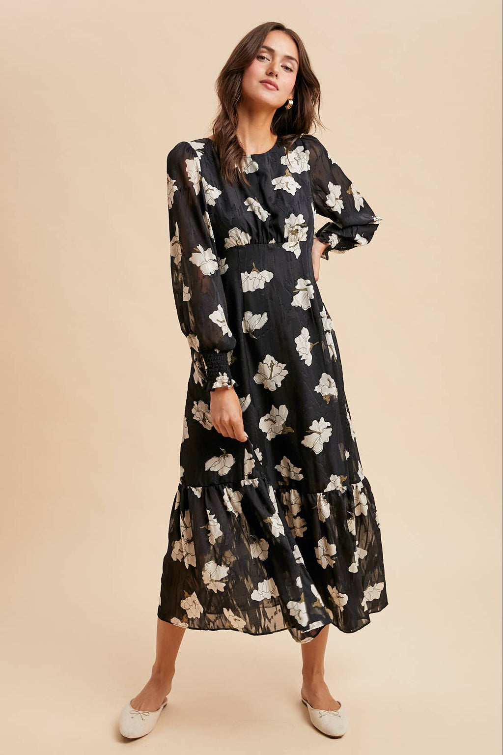 Jacquard Floral Maxi Dress